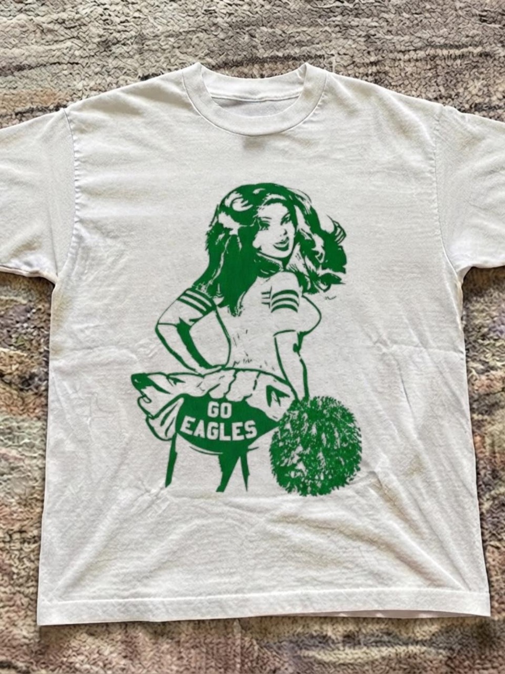 Brand Gildan Reprinted White Short Sleeve Tee with Green er Graphic